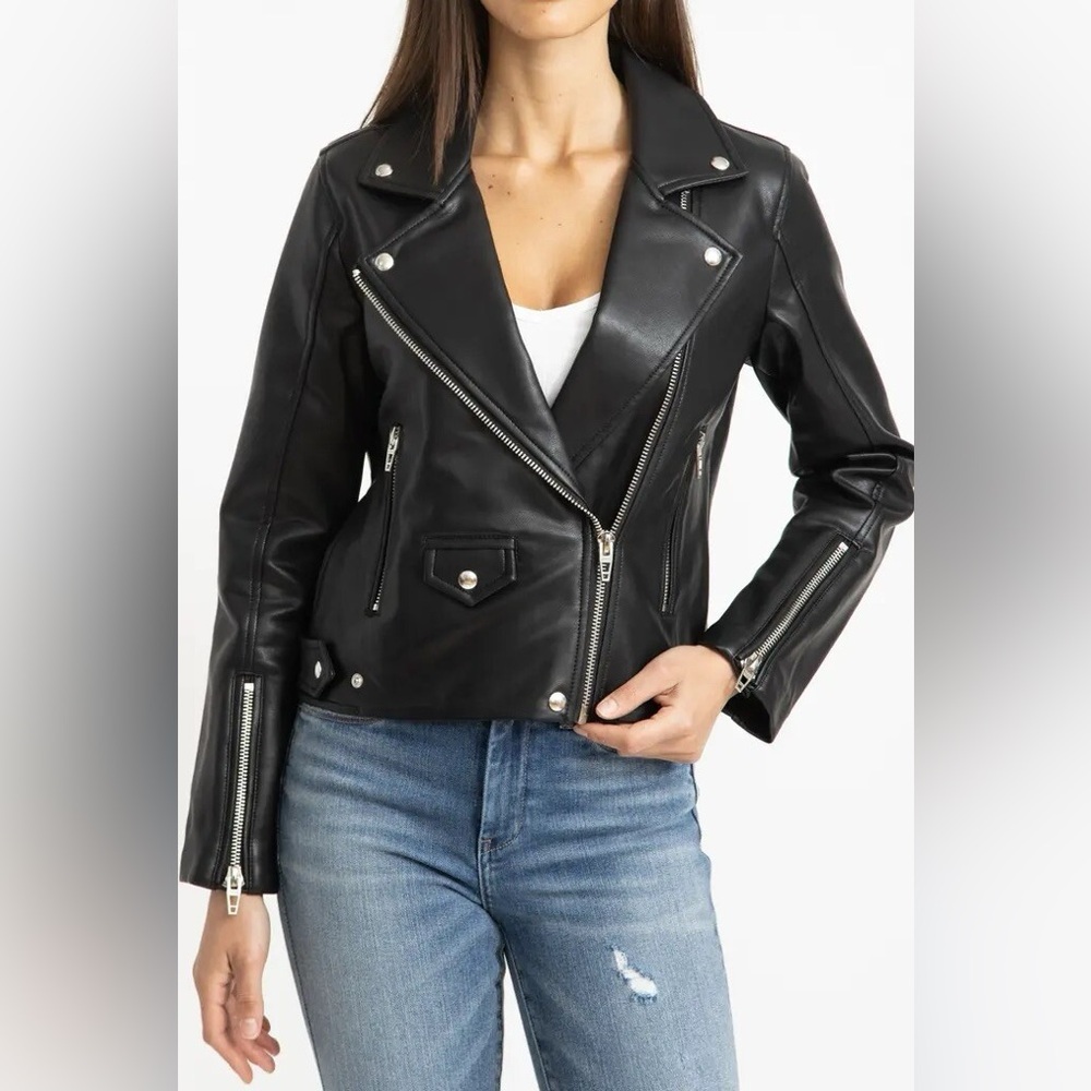 Blank NYC Black faux Leather Moto Jacket